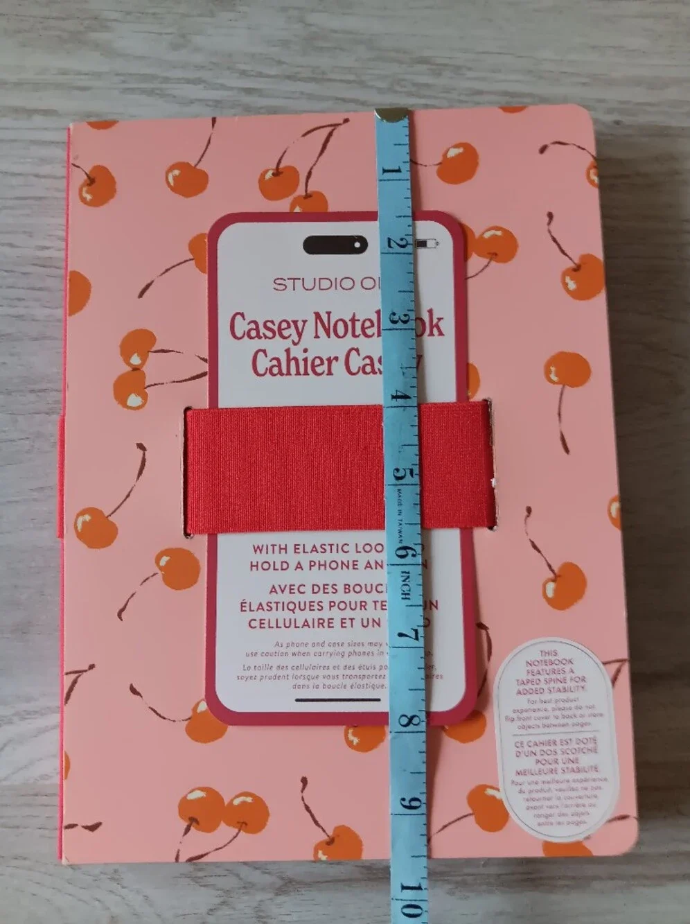 Studio Oh! Casey Notebook Cherries Pen Phone Strap Hardcover Lined 192 Pages